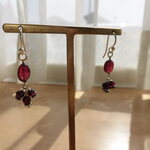 ルビーとガーネットのピアス