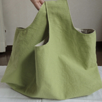 【コットンリネン生地　エコバッグ】〜ピスタチオ〜