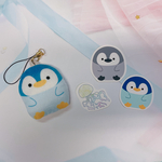 ペンギン(ブルー)マスコット&ステッカーセット 