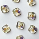 【4pcs gold #53】ドライ入りスクエアカボション