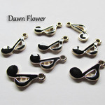 【D-0356】8pcs　音符　20×13mm　ブラック　チャーム