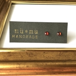 AAAガーネットのシンプルピアス　サージカルステンレス　3㎜ラウンドカボション