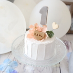 人気♡ナチュラルミニクレイケーキ☆1歳誕生日　手持ちケーキ　誕生日ケーキ　自宅撮影　1歳以外でも承ってます♪