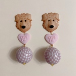 【B品】ワンちゃんのパステルピアス
