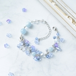 紫陽花の天然石ブレスレット＊淡青