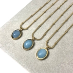 【予約】ステンレス k18ゴールドコーティング つけっぱなし アクアマリン スネークチェーンネックレス 