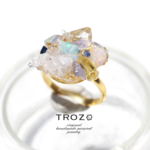 Sunrise Collection / Integration Ring オパール × タンザナイト × ダイヤモンドクォーツ × アパタイト 鉱物原石フリーサイズリング 【一点もの】 