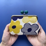 264.木玉親子がま口財布　北欧フラワー