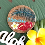 ヤシの葉&Flowers~Hawaii~🌴 コルクコースター 