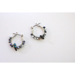 ハンサムシルバーとターコイズのプチフープピアス