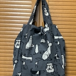 大きなエコバッグ（英字dog）グレー