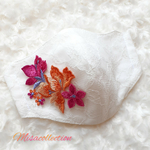 新作✳️夏素材✳️小顔に魅せるマスク♡美マスク ✳️上品♡エレガント♡豪華刺繍チュールレースマスク 不織布を挟める　