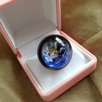 25mm 金古美ぷっくりリング　母なる地球 GAIA