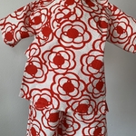 ベビー甚平　ハンドメイド　80 赤カメリア。