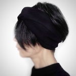 ターバンなヘアバンド　ブラック　綿麻