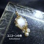 ムーンストーン&ビーズペンダント（ワイヤージュエリー☆ワイヤーアクセサリー☆ワイヤーラッピング天然石ネックレス☆KuthumistyleⓇ☆クツミスタイル）