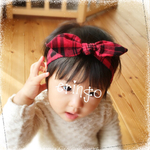秋冬限定＊ネル×赤黒タータンチェック＊ベビーヘアバンド