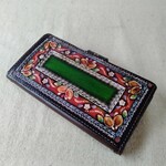 特注商品ページ　レザーpixelケース　花と蔦、刻印＆拭き染め　