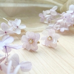【送料無料】紫陽花のイヤリング／ピアス　　薄桃色