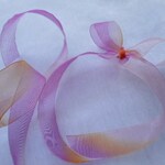 グラデーションオーガンジーリボン　オレンジピンク　20ｍｍ　3ｍ