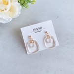 【再々販】クリアオーバルゴールドシンプルピアス/イヤリング サージカルステンレス nonoacs