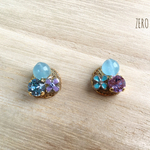 青と紫イヤリング/ピアス