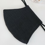 麻マスク 男性用 カンフィー紀州リネン(黒)