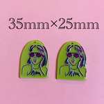 importアクリルチャーム　モスグリーン  2個入り