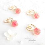 再販♡ハートと野苺のピアス/イヤリング/ノンホールピアス