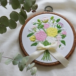 【一点物】花束刺繍の壁掛け　受注/オーダーメイド