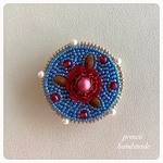 ビーズ刺繍ブローチ　Circle 