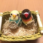 インコちゃん用麦わらポシェット（ベージュ）