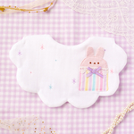 うさぎ好きさんに♪うさぎとキラキラ雲のスタイ♡卯年・出産祝い♡名入れ・お名前刺繍♡女の子スタイ♡2023年賀状