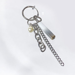 ［no.94］イヤリング片耳用　／　パール　イヤーカフ　シンプル　メンズ　韓国　オシャレ　チェーン　プレゼント　ギフト　シルバー