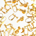 イヤリング　パーツ　ゴールド　40個　ネジバネ式　8mm　台座　丸皿　カン無し　アクセサリー　金具　ハンドメイド AP2563