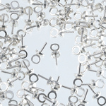 ヒートン　キャップ　差し込みヒートン　シルバー　100個　セット　白銀　3mm　全長7mm　金具　アクセサリー　パーツ　ハンドメイド AP2572