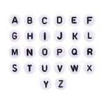 [A-00563/A02120] アルファベットフラットビーズ 26英字×10個セット（合計260個）