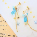 《新春sale送料無料》青めく星のきらめきピアス(イヤリング)