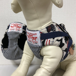 【再販】犬ハーネス ２点止め　🐄ミルク牛×ヒッコリー  