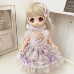 オビツ11用 お花きらきらワンピース(パープル)