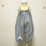 【専用】シンプルプレイウェア　砂場着　サロペット80~90 ギンガムMG