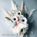 再販9🍀アネモネとローズブーケ💐ドライフラワーブーケ　ドライフラワースワッグ　プリザーブドフラワー  ウェディングブーケ　フォトウェディング　前撮りブーケ