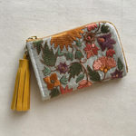 刺繍リボンのポーチ　イエローフラワー
