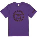 古希のお祝いにも♪名入れ無料♪世界一のお父さんorおじいちゃんコーヒーデザインTシャツパープル　プリントカラー全２色　綿100％