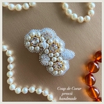 ビーズ刺繍ブローチ 〜Coup de Coeur 〜 Crystal Flower 
