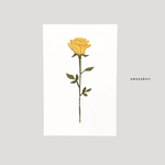 黄色い薔薇の紙刺繍 ポストカード