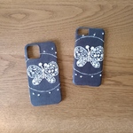 *受注製作*ミナペルホネン*forest wing*グレー*mina perhonen*iPhoneケース*iPhoneカバー*スマホケース*スマホカバー