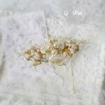  【バレッタ】Peal ＆ Flower　小枝パールと白いお花のバレッタ  