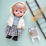 【3点セット】パーカーコーデ（白水色スカート）メルちゃんソランちゃん