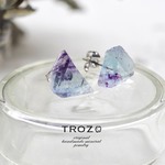AJISAI Collection フローライト 鉱物原石ピアス 【一点もの】 ハンドメイド天然石アクセサリー